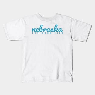Nebraska The Good Life Retro Groovy Kids T-Shirt